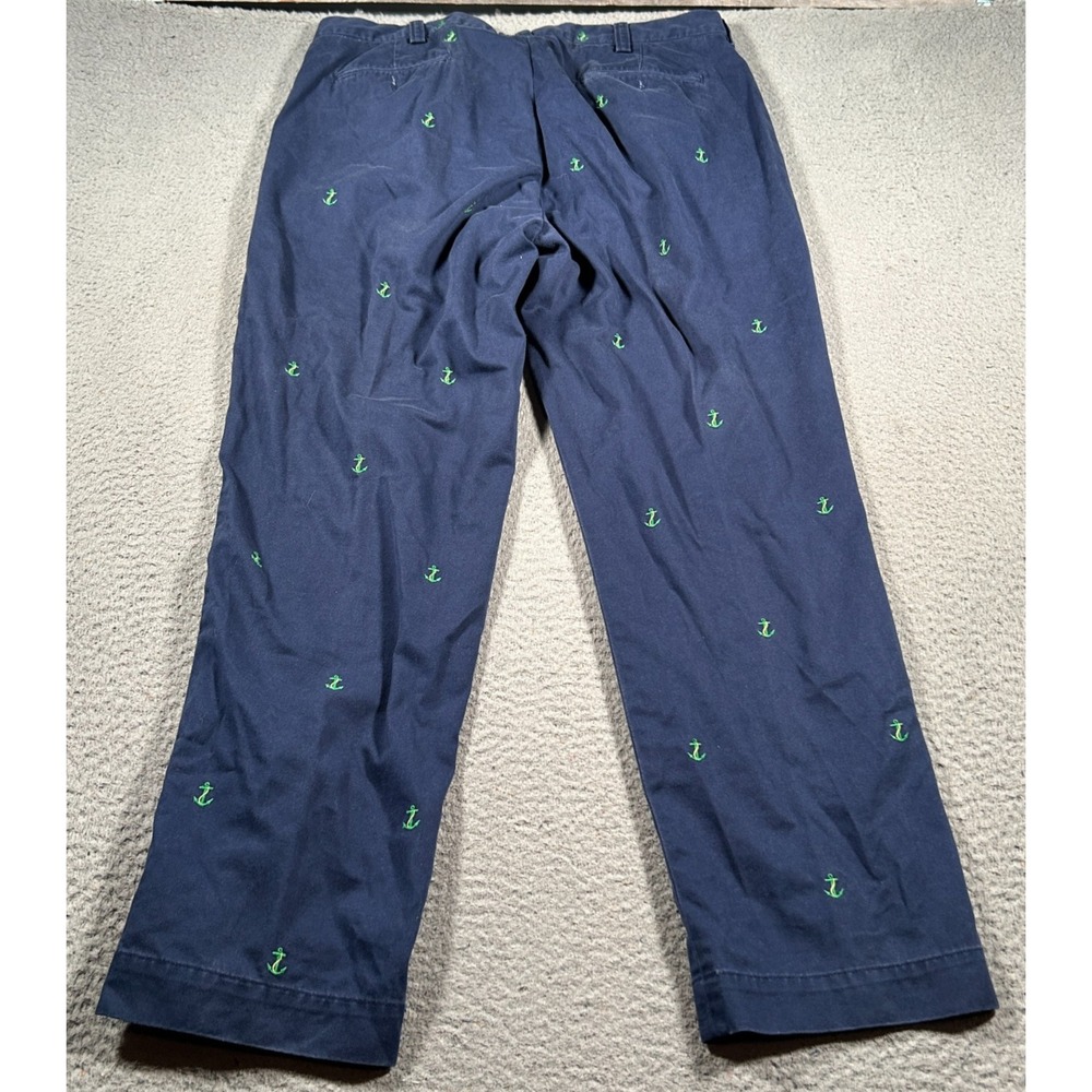 Polo‎ Ralph Lauren Pants Mens 38x28 Blue Chino Straight Fit Embroidered Anchors - Picture 2 of 9